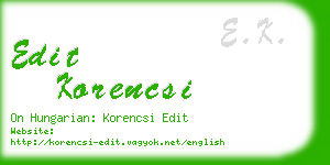 edit korencsi business card